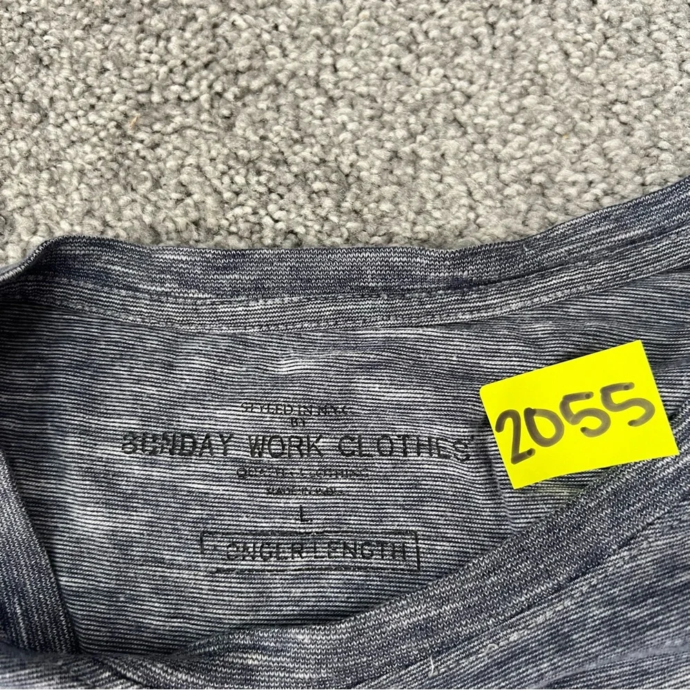 Sunday work clothes shirt mens large blue‎ front pocket tee casual basic capsule - Picture 5 of 8